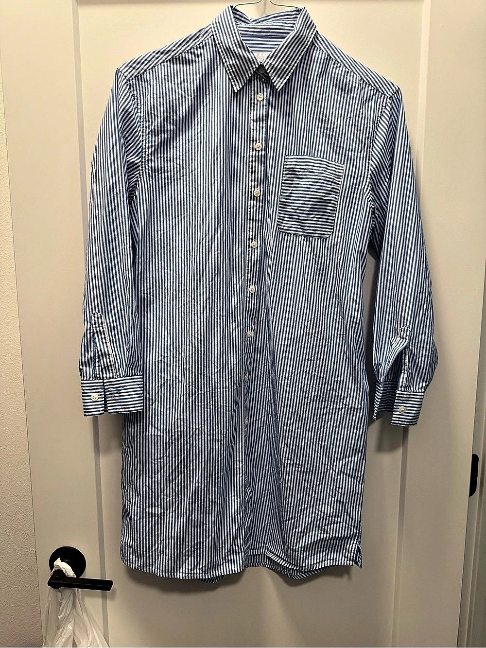 Southern Tide Cam Stripe Poplin Shirt Dress Blue & White XS